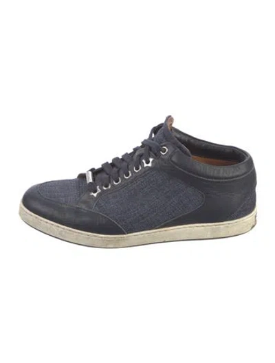 Pre-owned Jimmy Choo Leather Printed Sneakers In Blue
