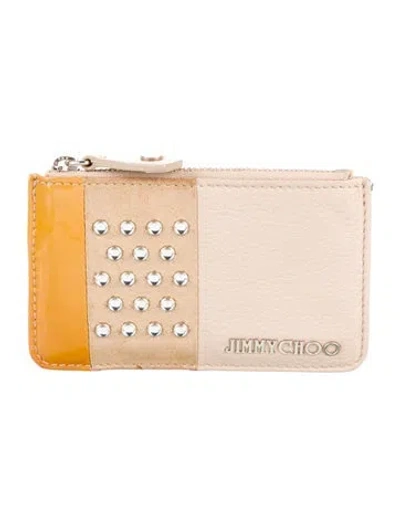 Pre-owned Jimmy Choo Leather Printed Wallet In Neutral