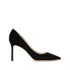 Jimmy Choo Womens Black Romy 100 Suede Courts 4.5 In Black