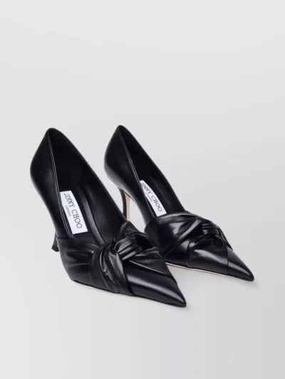 Jimmy Choo Leather Pumps Bow Detail In Black
