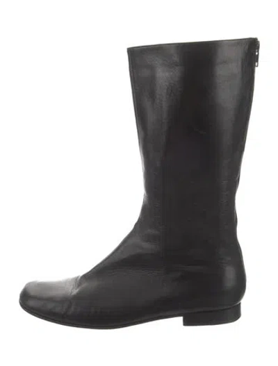 Pre-owned Jimmy Choo Leather Rain Boots In Black