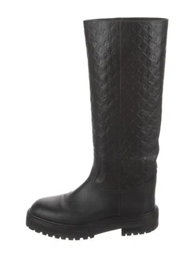 Pre-owned Jimmy Choo Leather Rain Boots In Black