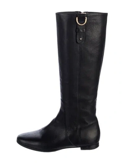 Pre-owned Jimmy Choo Leather Riding Boots In Black