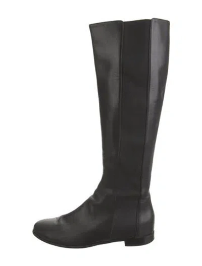 Pre-owned Jimmy Choo Leather Riding Boots In Black