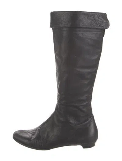 Pre-owned Jimmy Choo Leather Riding Boots In Black