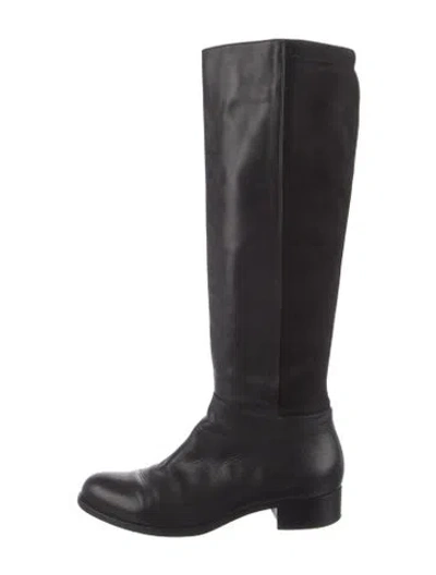 Pre-owned Jimmy Choo Leather Riding Boots In Black
