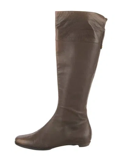 Pre-owned Jimmy Choo Leather Riding Boots In Brown