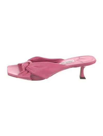 Pre-owned Jimmy Choo Leather Ruffle Embellishment Mules In Pink