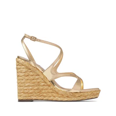 Jimmy Choo Leather Sandals In Gold