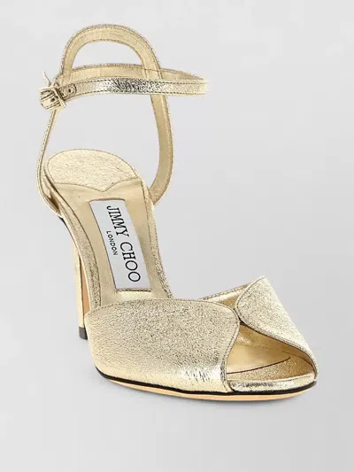Jimmy Choo Leather Sandals In Gold