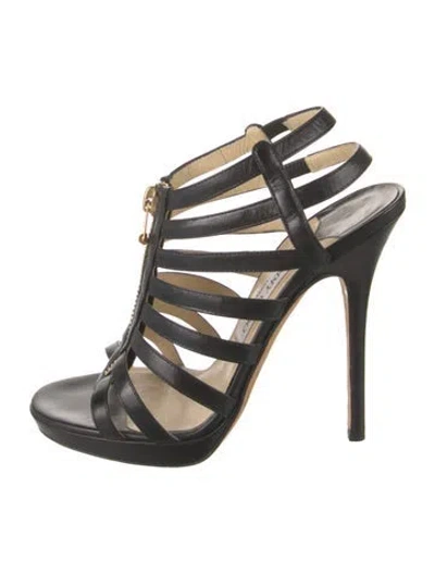 Pre-owned Jimmy Choo Leather Sandals In Black