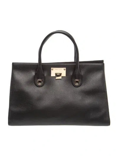 Pre-owned Jimmy Choo Leather Shoulder Bag In Black