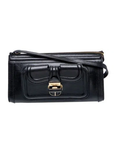 Pre-owned Jimmy Choo Leather Shoulder Bag In Black