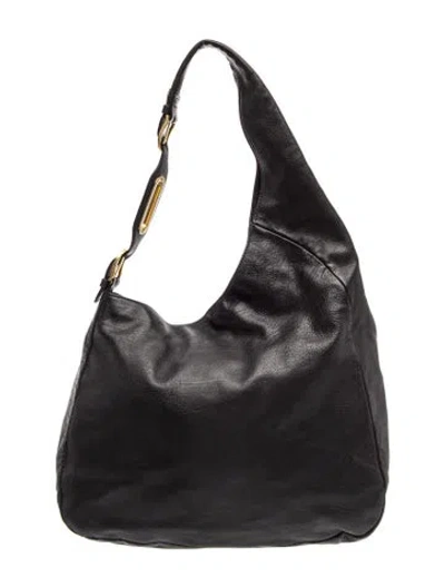 Pre-owned Jimmy Choo Leather Shoulder Bag In Black
