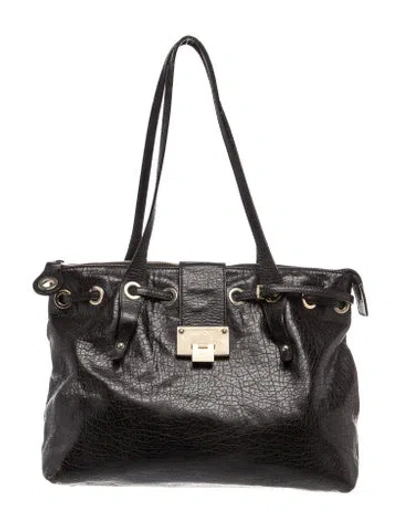 Pre-owned Jimmy Choo Leather Shoulder Bag In Black