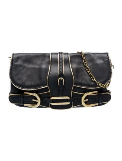 Pre-owned Jimmy Choo Leather Shoulder Bag In Black