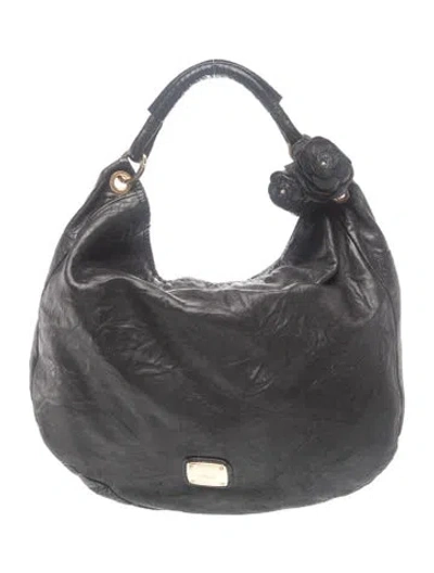 Pre-owned Jimmy Choo Leather Shoulder Bag In Black