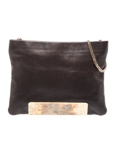 Pre-owned Jimmy Choo Leather Shoulder Bag In Black