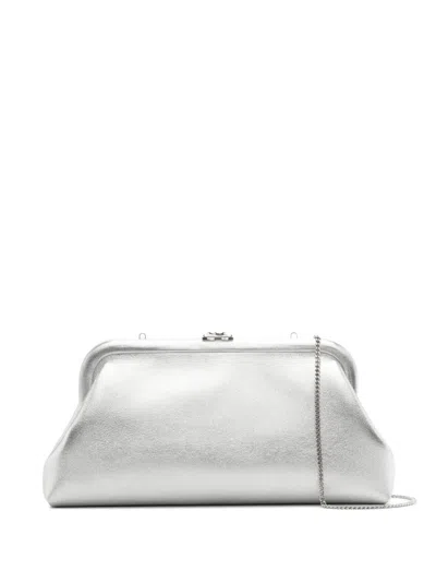 Jimmy Choo Leather Shoulder Bag In Gray