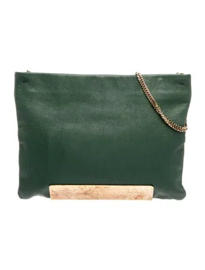 Pre-owned Jimmy Choo Leather Shoulder Bag In Green