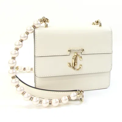 Pre-owned Jimmy Choo Leather Shoulder Bag () In White