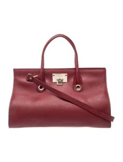 Pre-owned Jimmy Choo Leather Shoulder Bag In Red