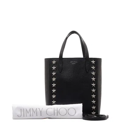 Pre-owned Jimmy Choo Leather Shoulder Bag Tote Bag () In Black