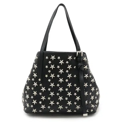Pre-owned Jimmy Choo Leather Shoulder Bag Tote Bag () In Black