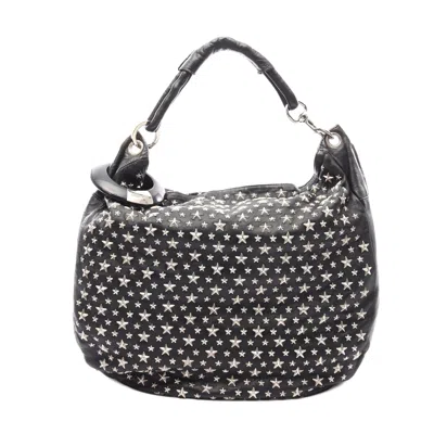 Jimmy Choo Leather Sky Shoulder Bag In Black