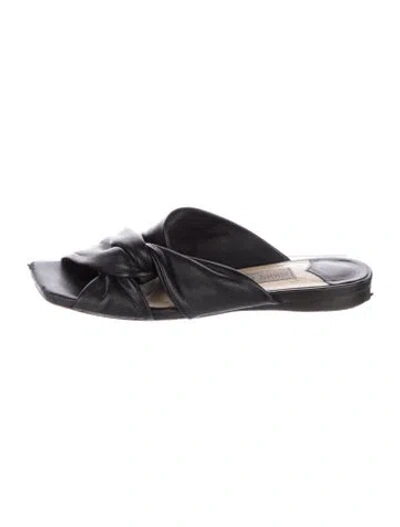 Pre-owned Jimmy Choo Leather Slides In Black