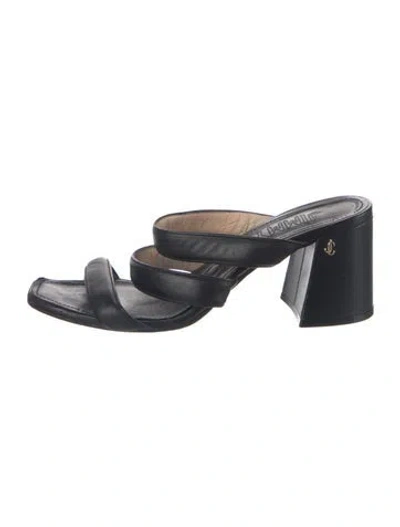 Pre-owned Jimmy Choo Leather Slides In Black