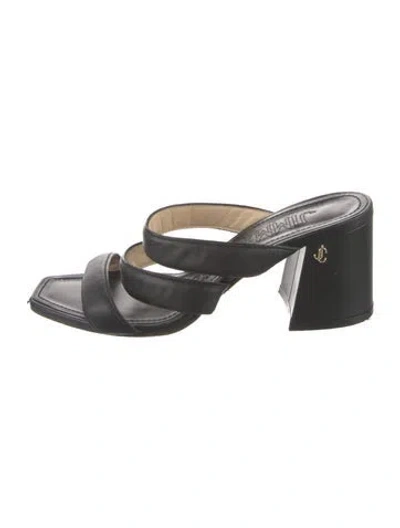 Pre-owned Jimmy Choo Leather Slides In Black