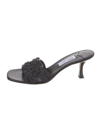 Pre-owned Jimmy Choo Leather Slides In Black