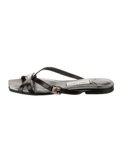 Pre-owned Jimmy Choo Leather Slides In Black