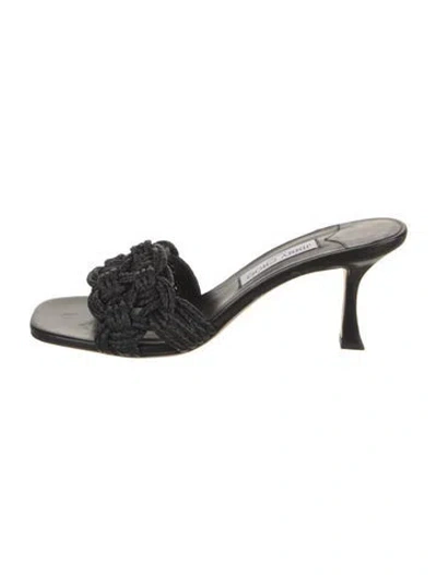 Pre-owned Jimmy Choo Leather Slides In Black