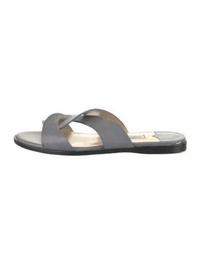 Pre-owned Jimmy Choo Leather Slides In Black