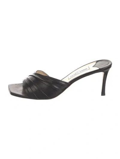 Pre-owned Jimmy Choo Leather Slides In Black