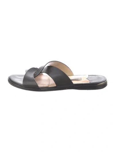 Pre-owned Jimmy Choo Leather Slides In Black