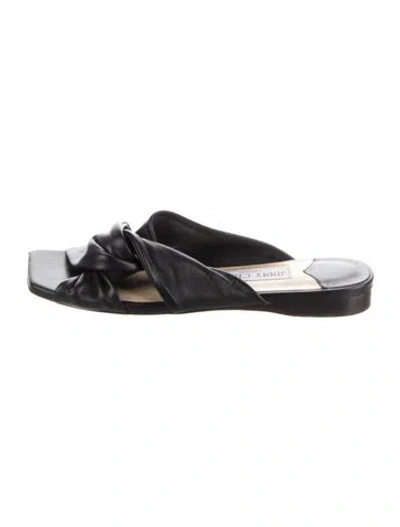 Pre-owned Jimmy Choo Leather Slides In Black