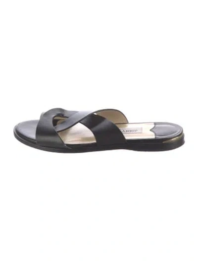 Pre-owned Jimmy Choo Leather Slides In Black