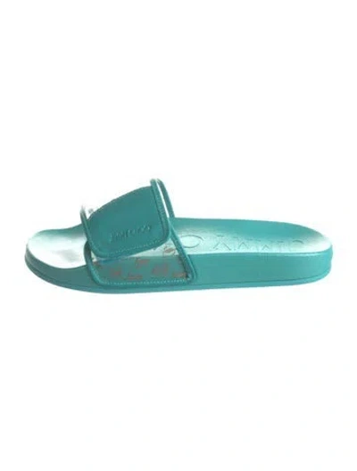 Pre-owned Jimmy Choo Leather Slides In Blue