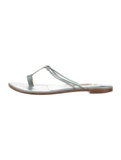 Pre-owned Jimmy Choo Leather Slides In Blue