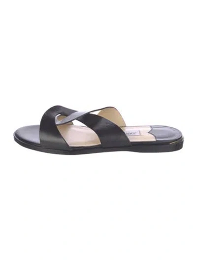 Pre-owned Jimmy Choo Leather Slides In Blue
