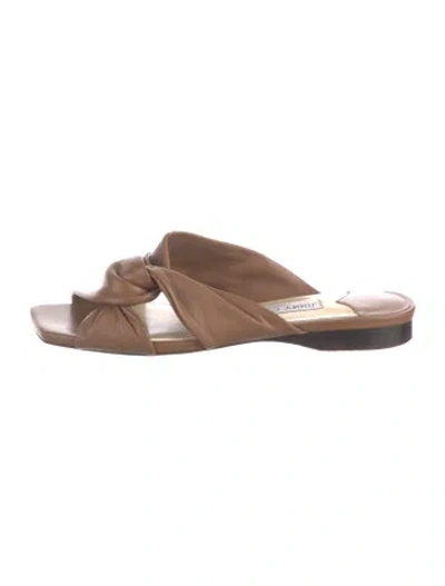 Pre-owned Jimmy Choo Leather Slides In Brown