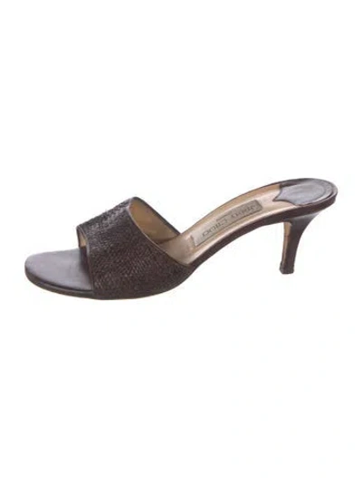 Pre-owned Jimmy Choo Leather Slides In Brown