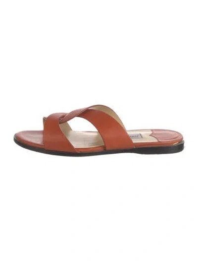 Pre-owned Jimmy Choo Leather Slides In Brown