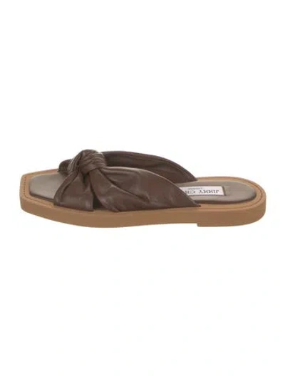 Pre-owned Jimmy Choo Leather Slides In Brown