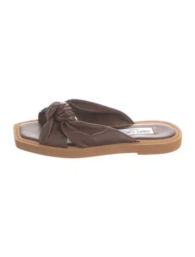 Pre-owned Jimmy Choo Leather Slides In Brown