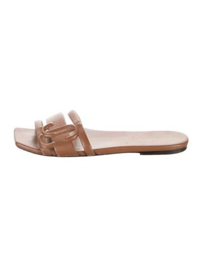 Pre-owned Jimmy Choo Leather Slides In Brown