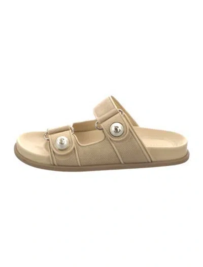Pre-owned Jimmy Choo Leather Slides In Gold